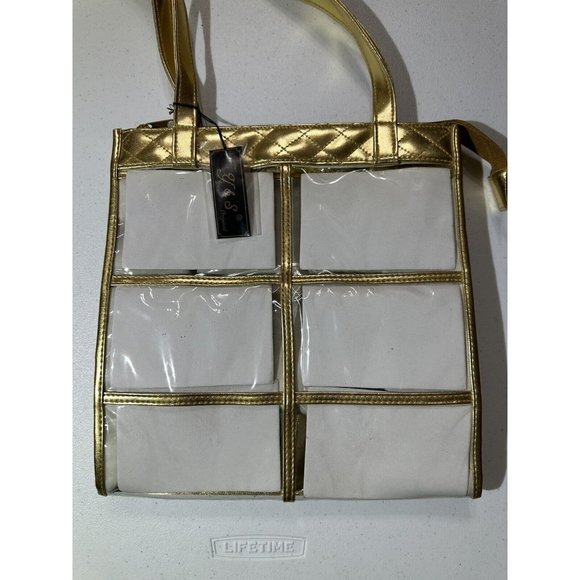 NWT Vintage Another Y & S Original‎ Purse Clear Plastic & Gold Satchel - Picture 1 of 15